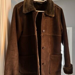 Brown Faux Suede Jacket
